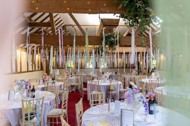 A wedding breakfast set up