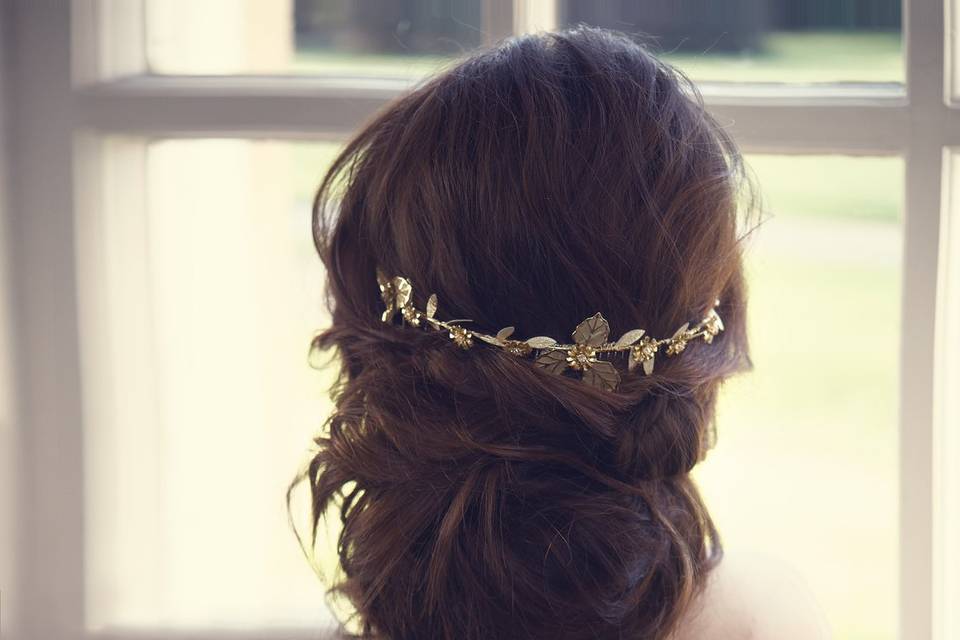 Bridal hair rustic updo