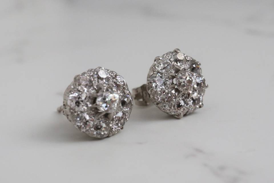 Antique diamond studs