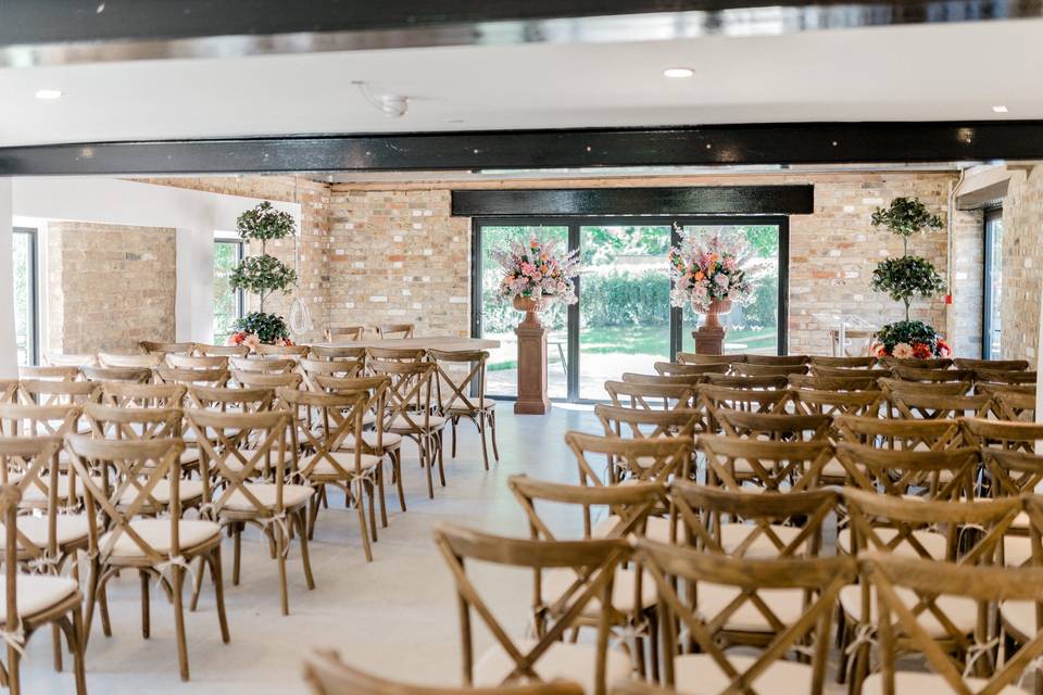 The indoor ceremony barn (150)