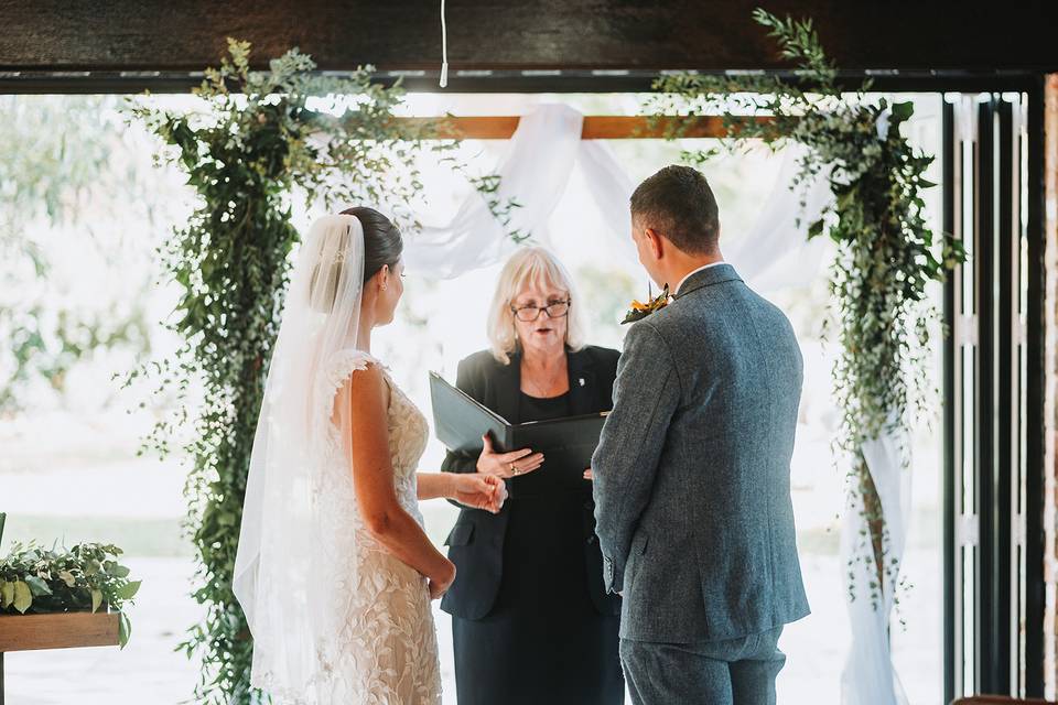 Rustic Indoor Ceremony