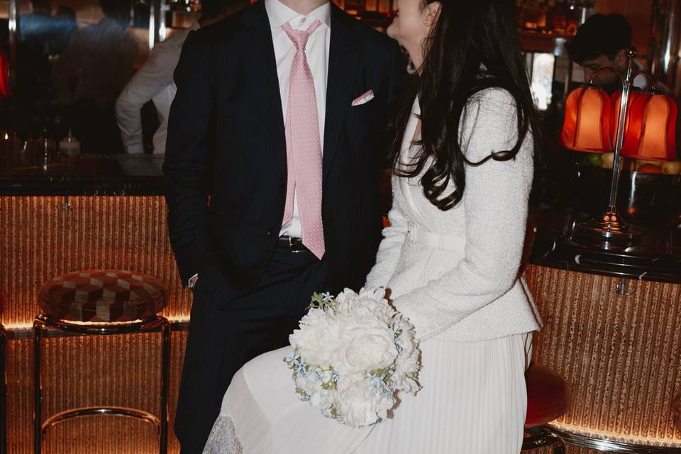 Candid bride and groom photo