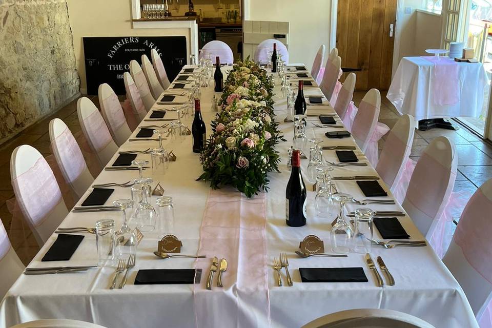 Tables set for dining at Forge Function Room