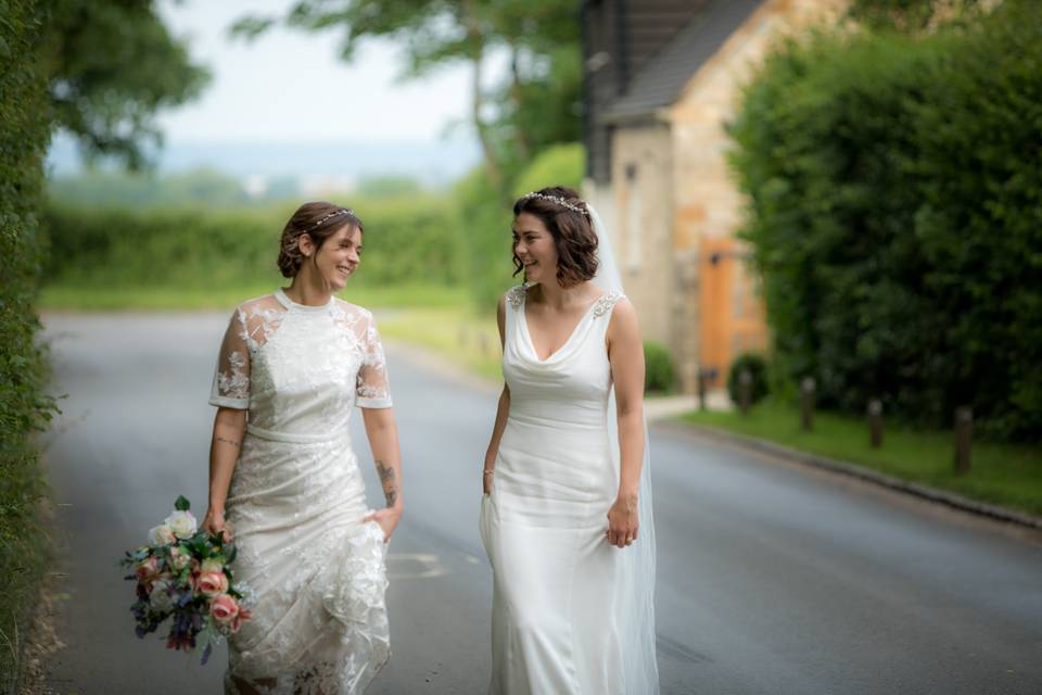 Casual post-ceremony stroll