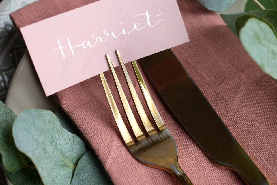 Dusky pink place card