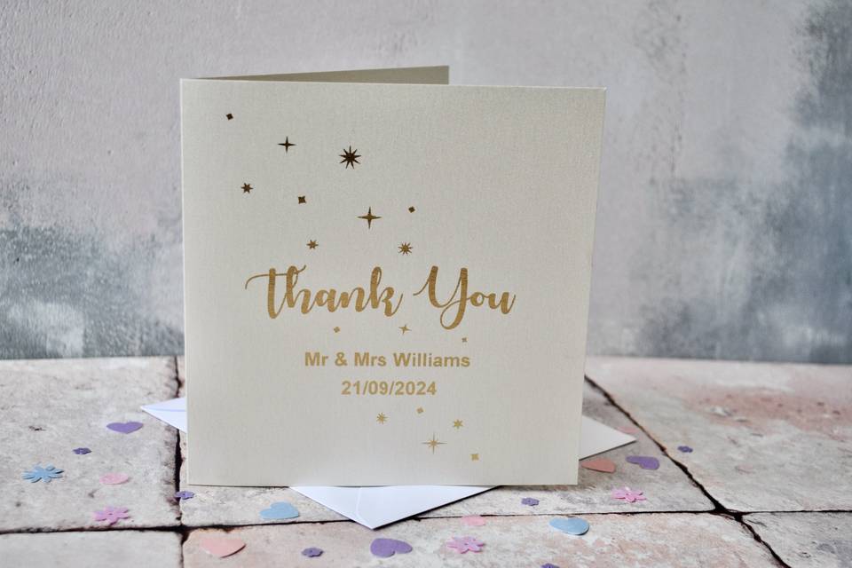 Star Bridal Thank You Card