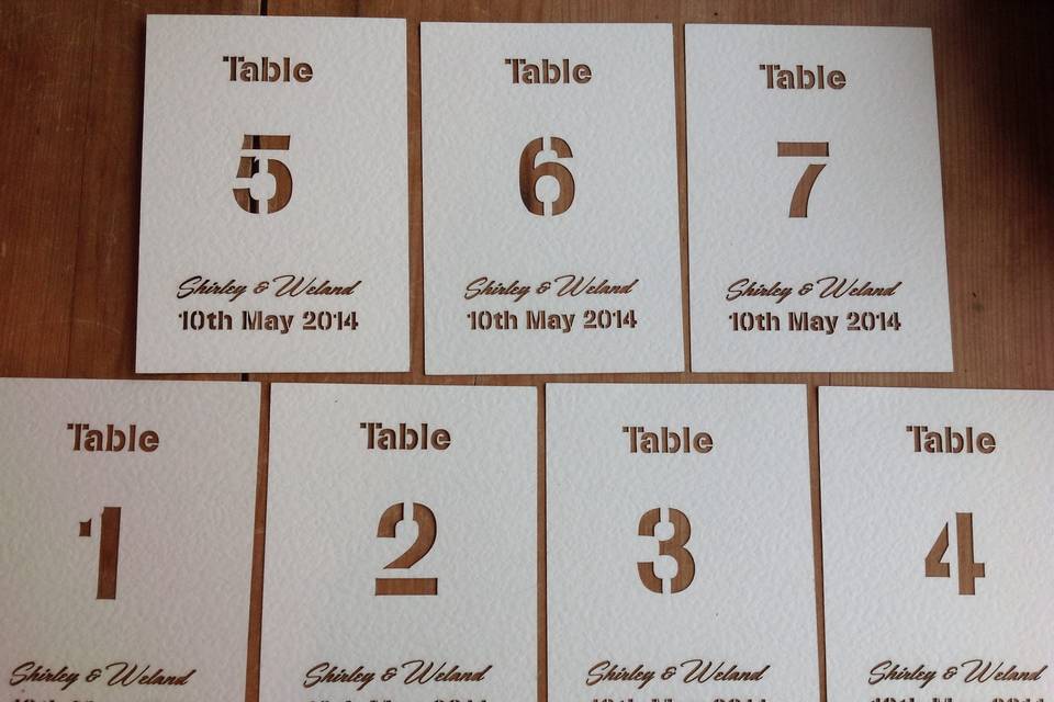 Table cards