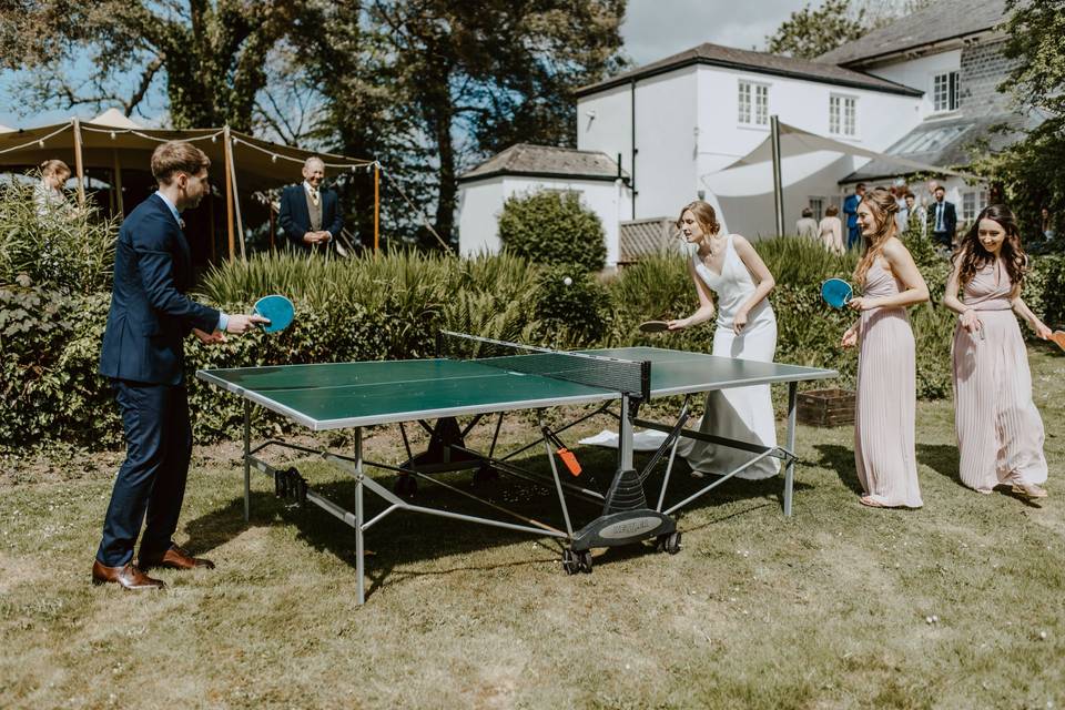 Wedding day table tennis