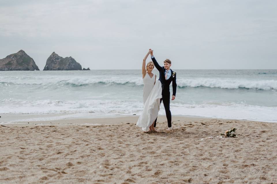 Dancing on the beach