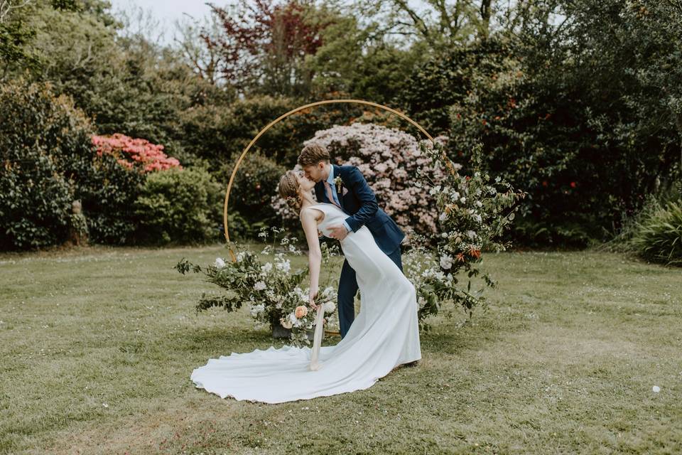 Moongate floral arch