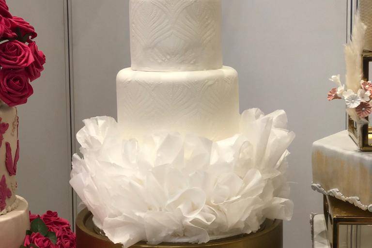 White wedding cake