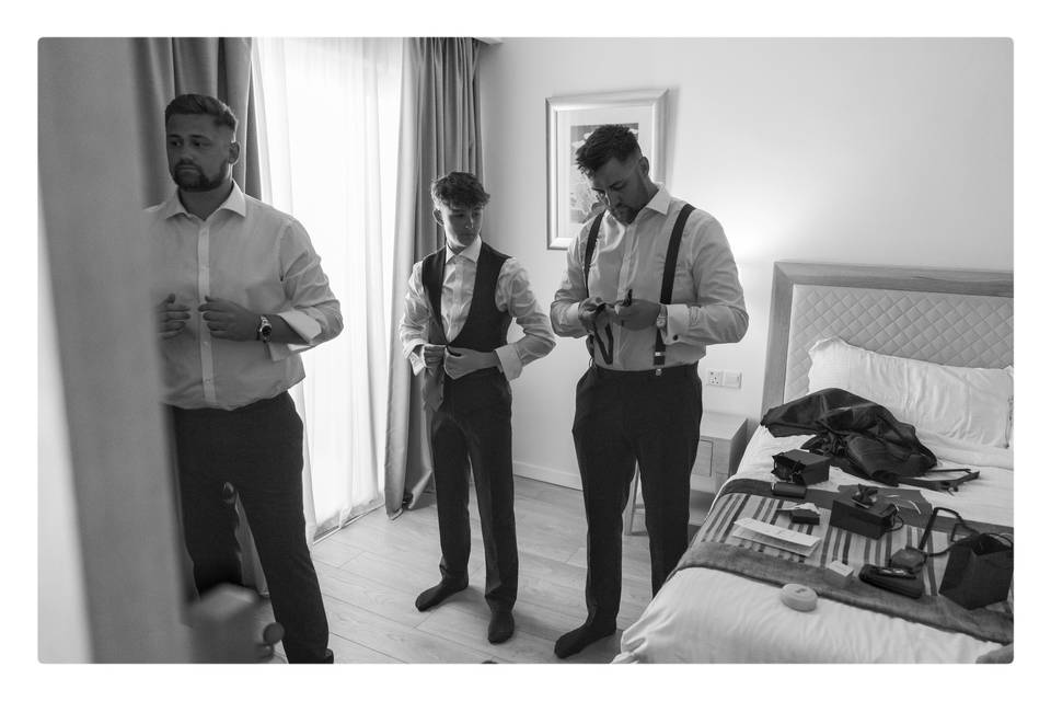 The Groomsmen getting ready