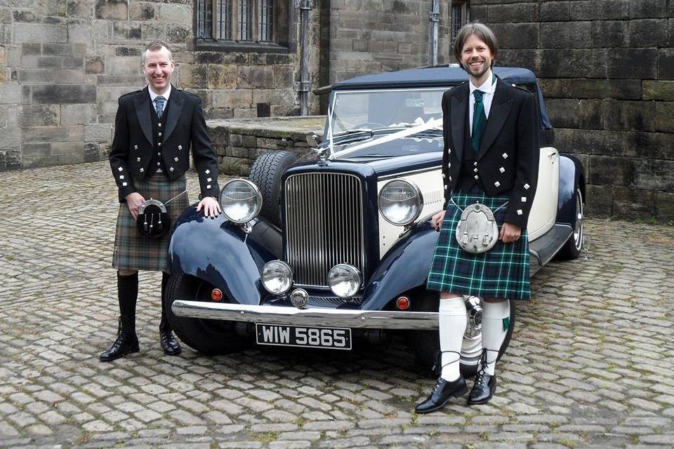 Pose with the car