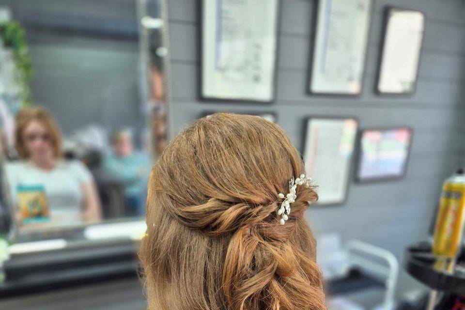 Flower girl braids and curls