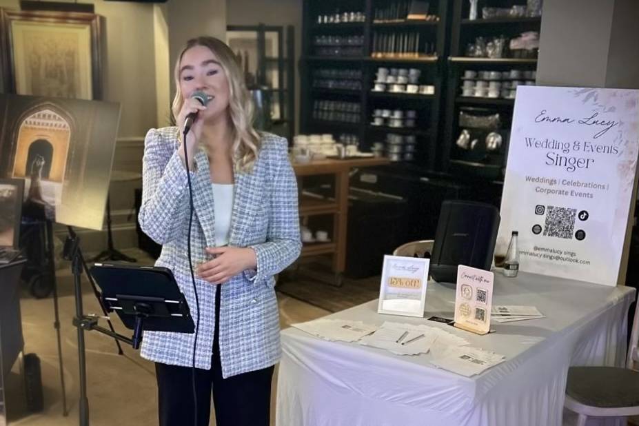 Singing at wedding show