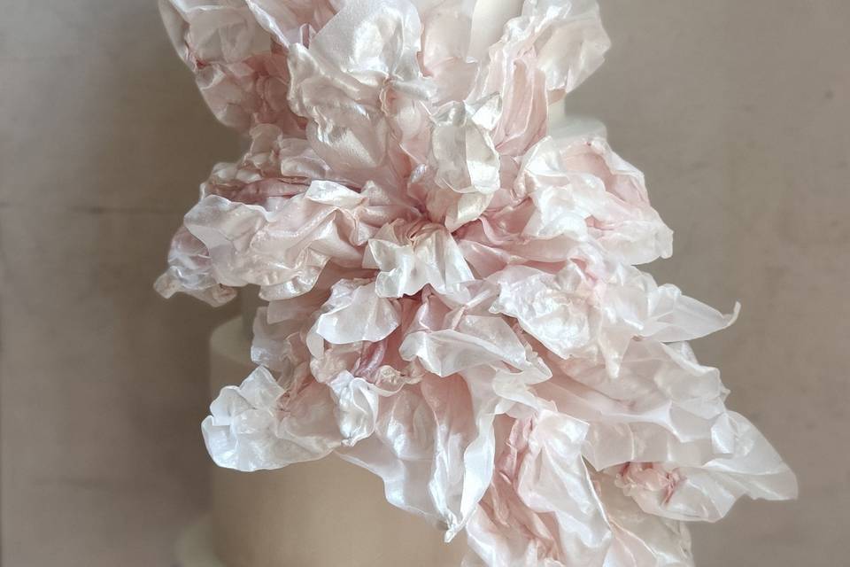 Blush wafer paper cascade