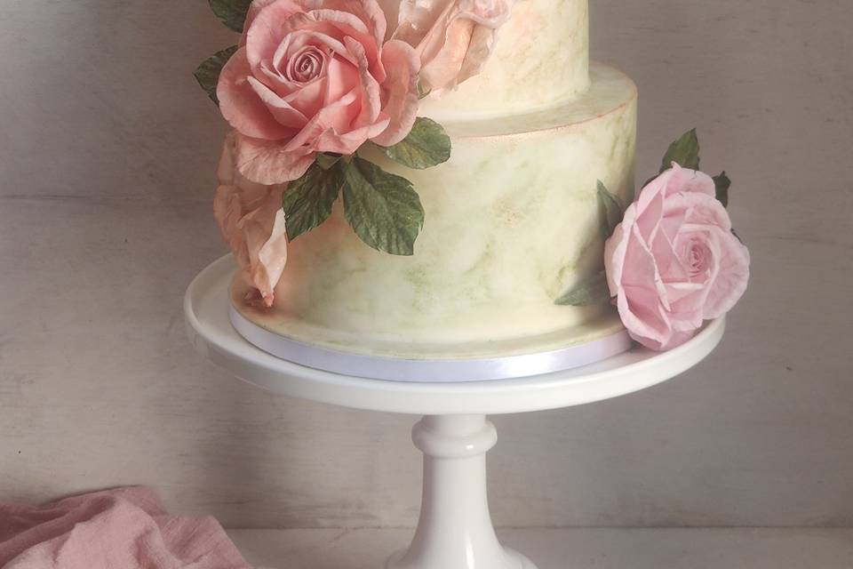 Whimsical roses and marble