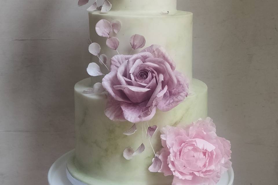 Lilac Wafer paper roses