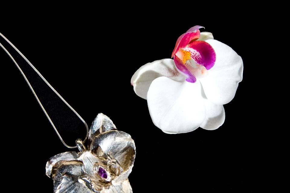 Orchid with Cubic Zirconia