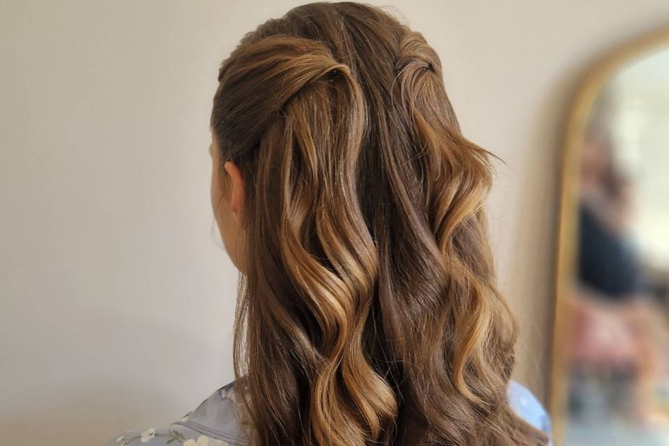 Half up with soft waves