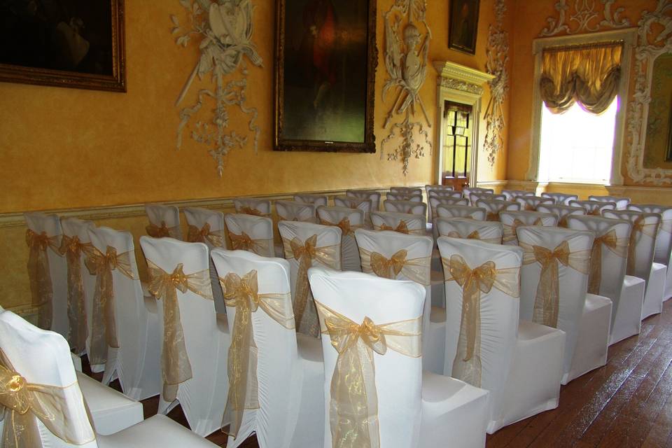 Covers with gold sashes
