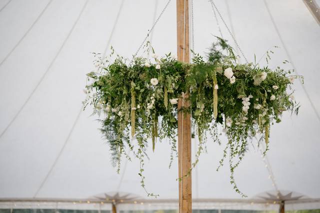 Hanging floral hoop