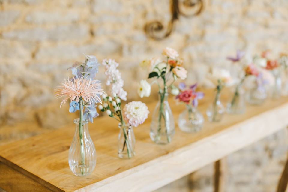 Pastel bud vases