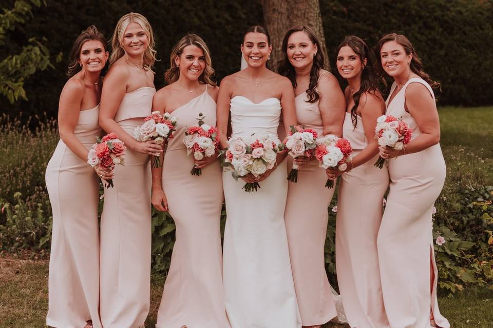 Pink and blush bridesmaids
