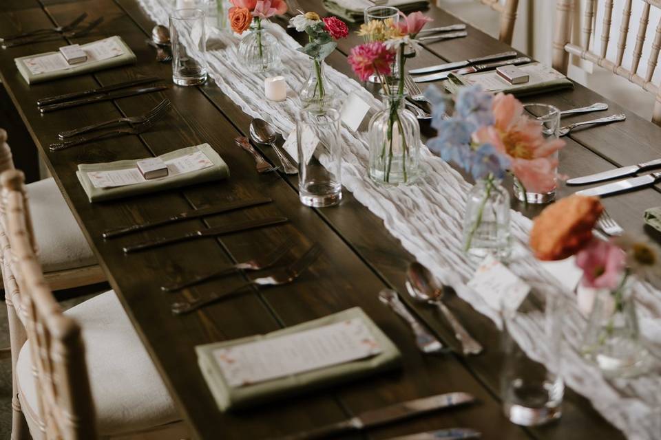 Colourful bud vases