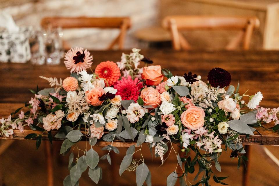 Colourful wedding flowers