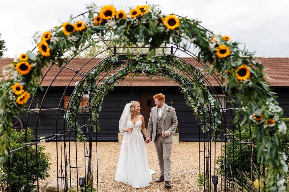 Sunflower arch, wedding arch