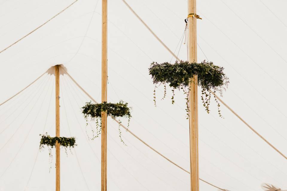 Hanging flower hoops