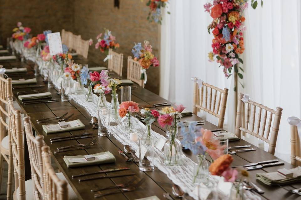 Bright wedding arch