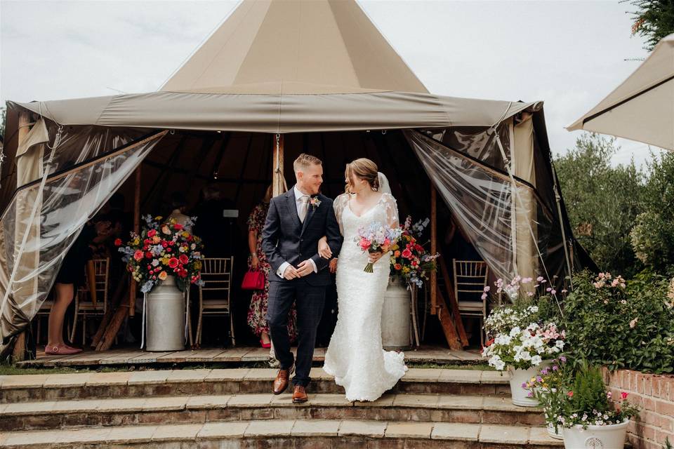 Milk churn and marquee