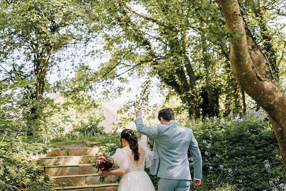 Exiting the ceremony