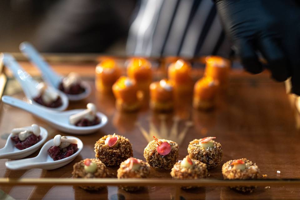 Canapes on the pass