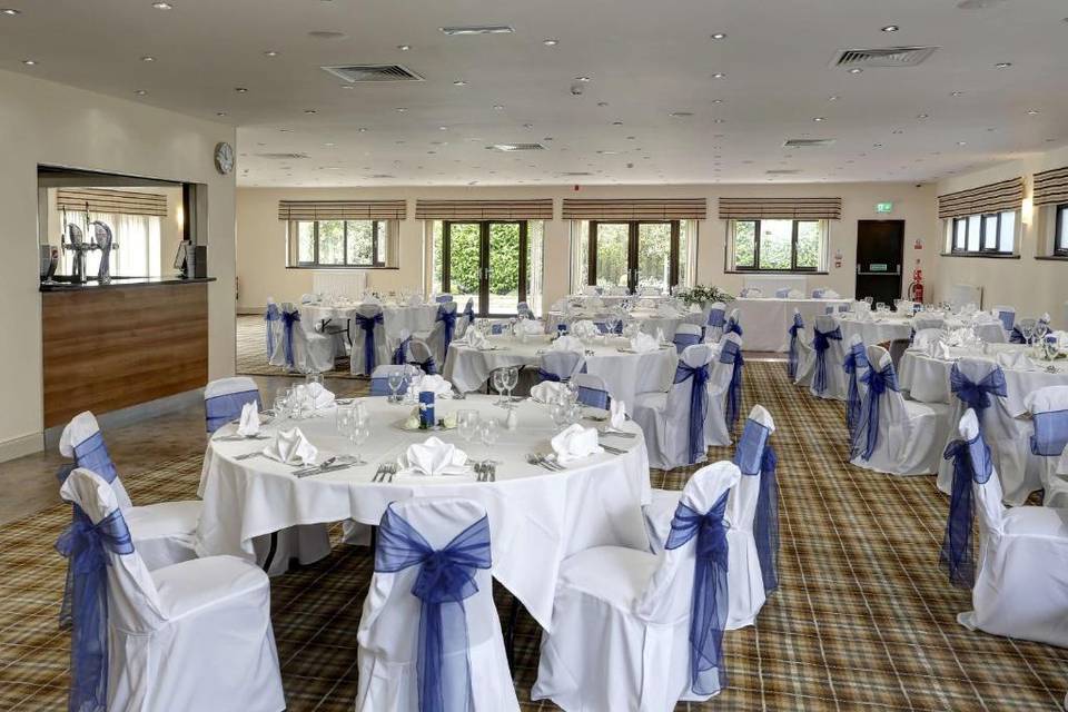 Function room set up for dining