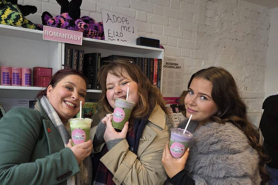 Customers enjoying Say Matcha