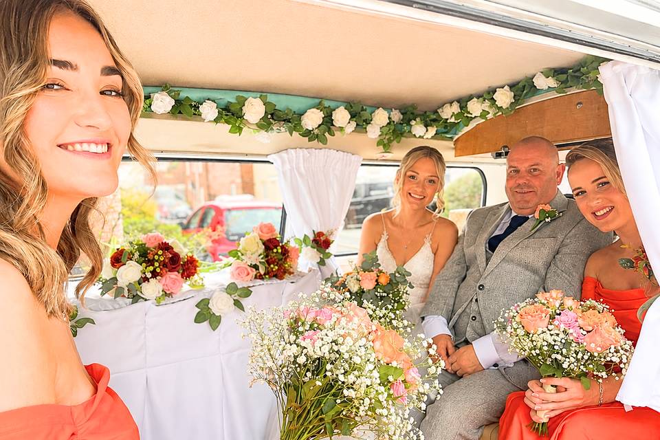 Bride, Bridesmaids & Father