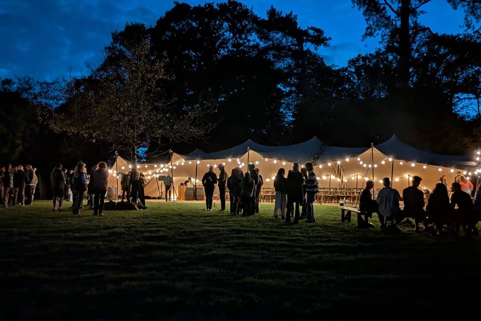 Stretch tent at night