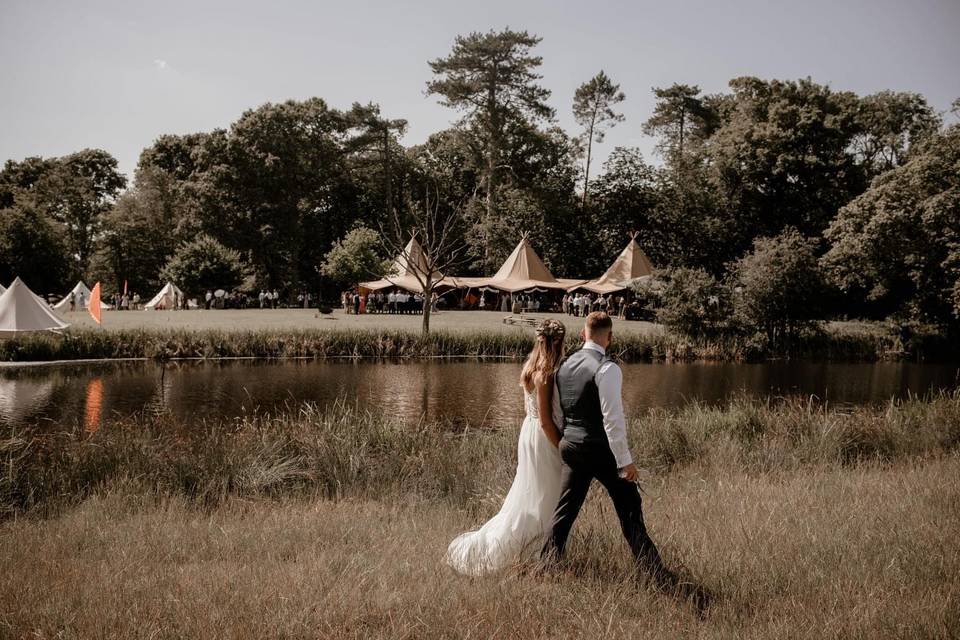Couple at pond
