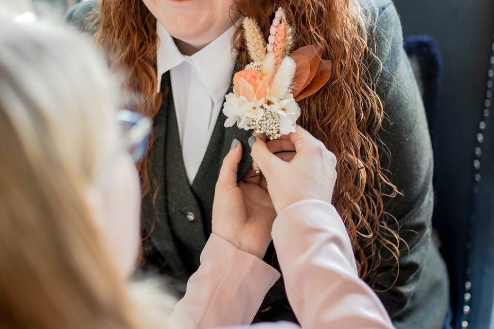 Bride getting ready