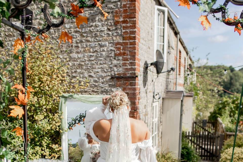 Bride and her veil