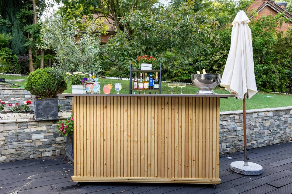 rustic wooden bar