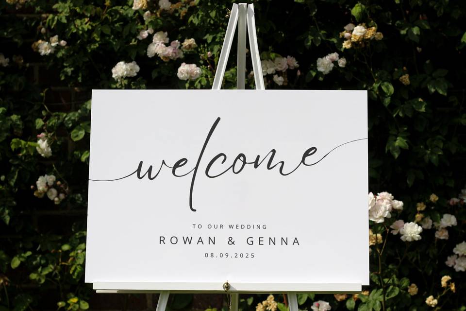 Classic Wedding Welcome Sign