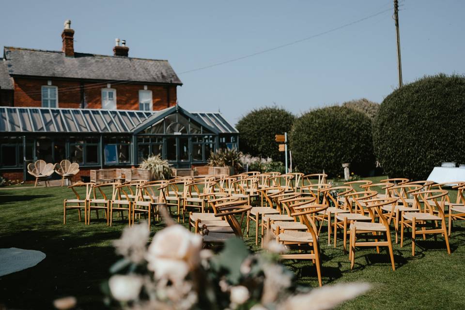 Ceremony in walled garden