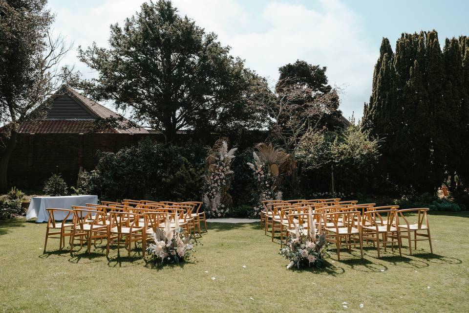 Ceremony in walled garden