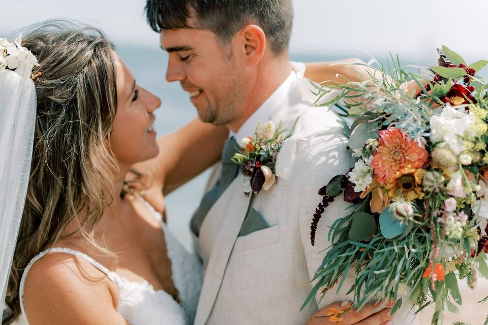 Couple with flowers