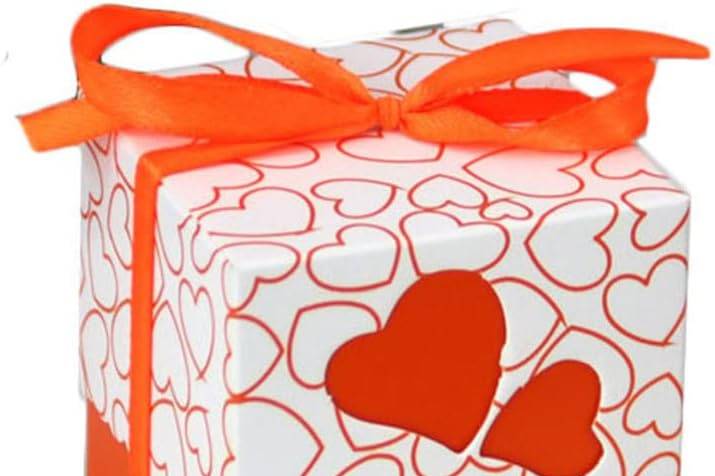 Orange/W Wedding Favour Box