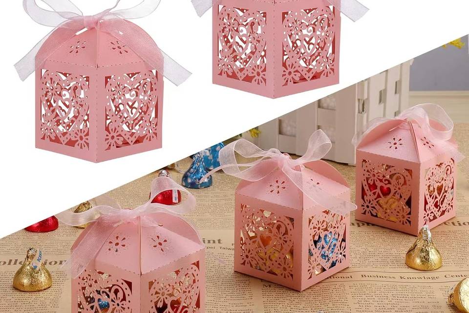 Pink Wedding Favour Box